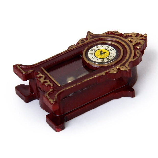 Antik miniatyr bordsklocka med pendel