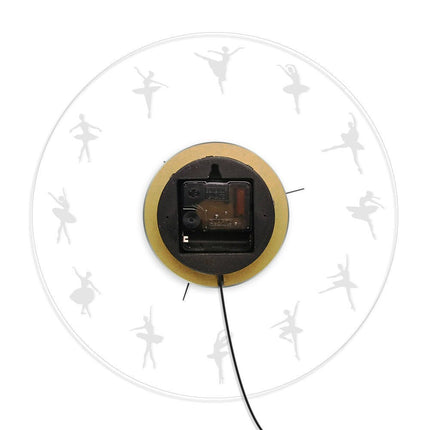 Väggklocka med balettdansöser och LED-belysning