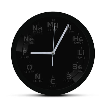LED-väggklocka med periodiska systemet