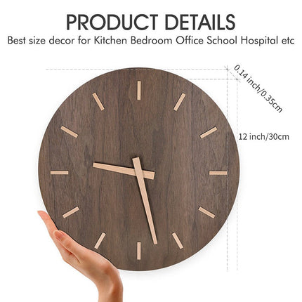 Tyst väggklocka i minimalistisk trädesign