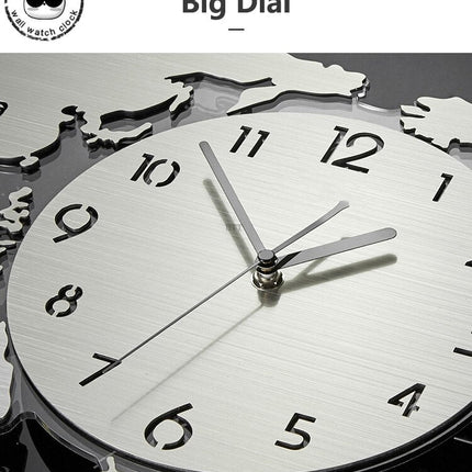 Stor väggklocka världskarta för kök