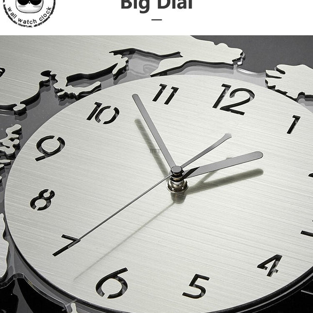 Stor väggklocka världskarta för kök