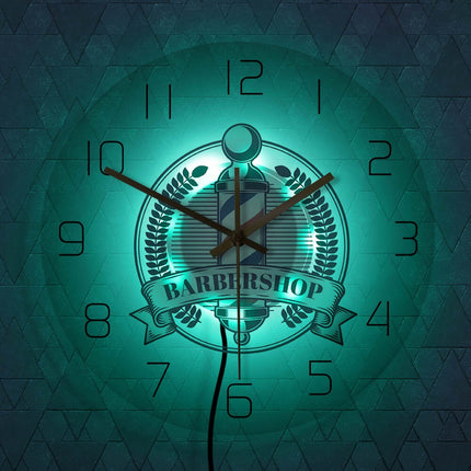 LED väggklocka för frisörsalong barberare