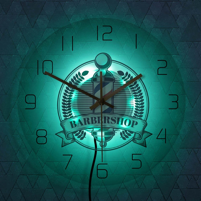LED väggklocka för frisörsalong barberare