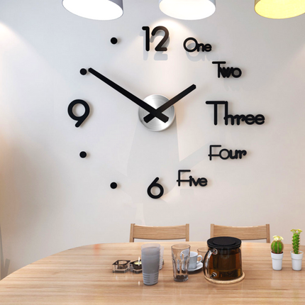 Stor 3D Väggklocka med Siffror