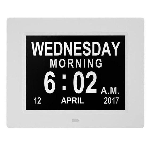 Stor digital klocka med veckodag