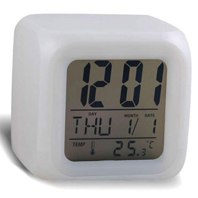 Lysande digital kub väckarklocka med LED