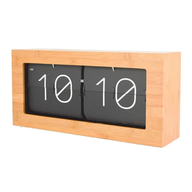 Retro flip-klocka i trä design