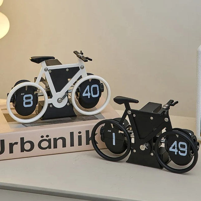 Retro flip-klocka designad som cykel