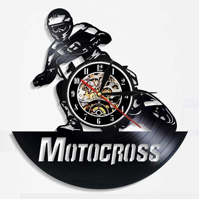 Unik väggklocka med motocross design