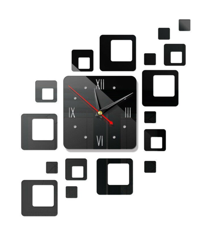 Fyrkantig design väggklocka med spegeleffekt