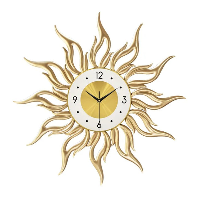 Modern väggklocka i form av sol