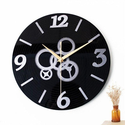 Väggklocka Industriell Design med Kugghjul