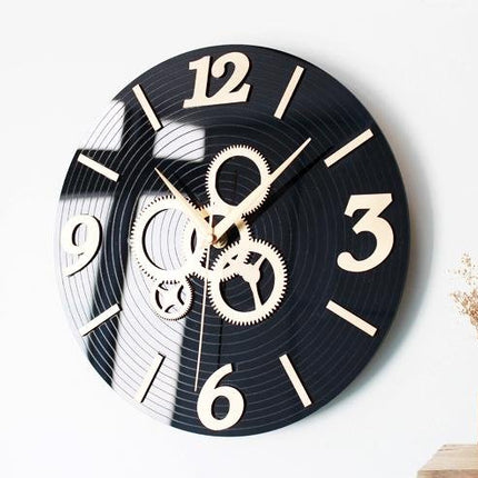 Väggklocka Industriell Design med Kugghjul