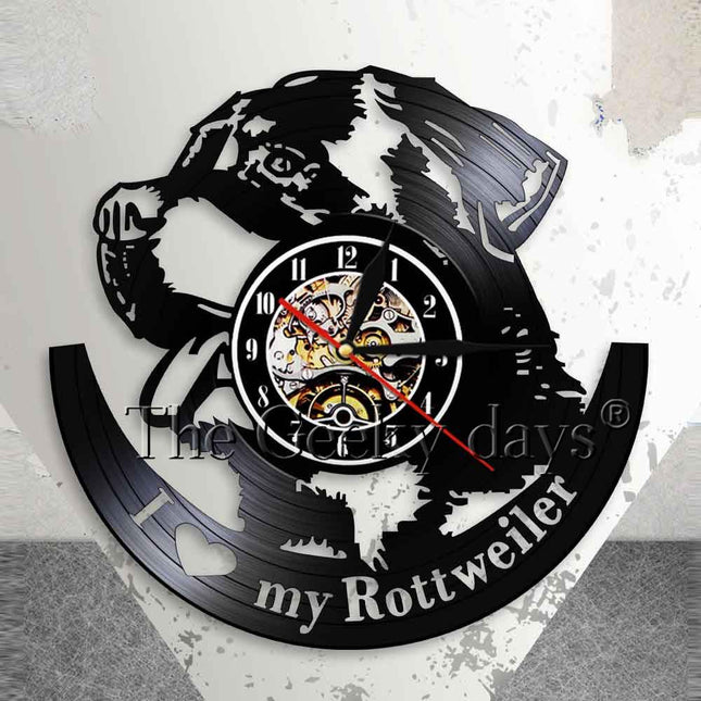 Vinylklocka med Rottweiler hundmotiv