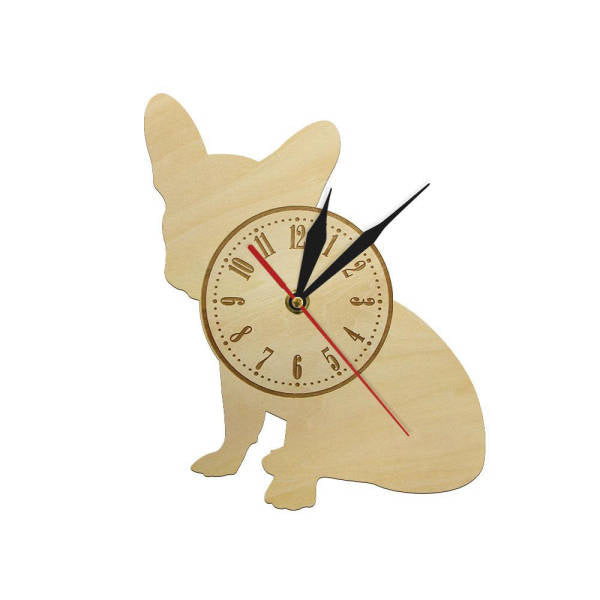 Väggklocka i trä hundsiluett design