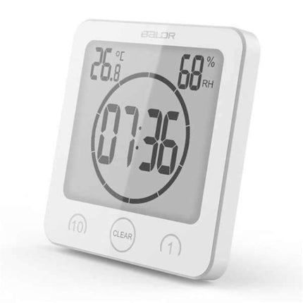 Vattentät digital badrumsklocka med timer