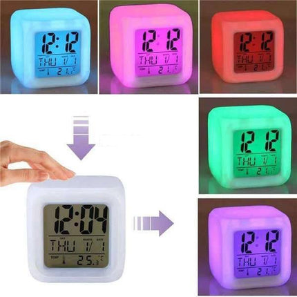 Lysande digital kub väckarklocka med LED