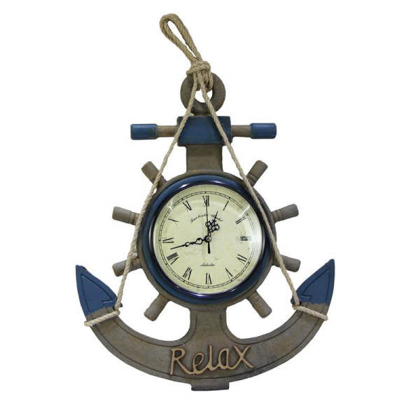 Väggklocka i maritim stil ankare
