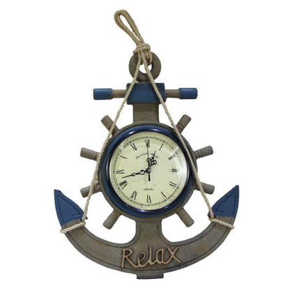 Väggklocka i maritim stil ankare