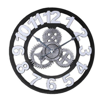 Industriell väggklocka med 3D-siffror