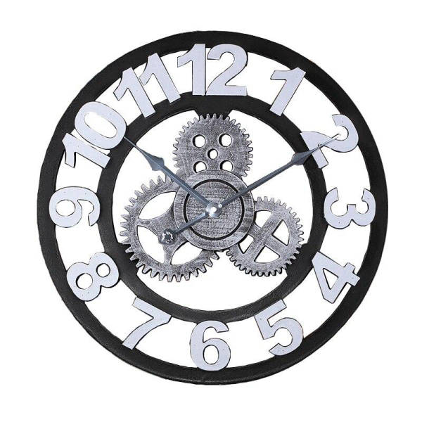 Industriell väggklocka med 3D-siffror