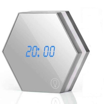 Futuristisk digital väggklocka med spegel