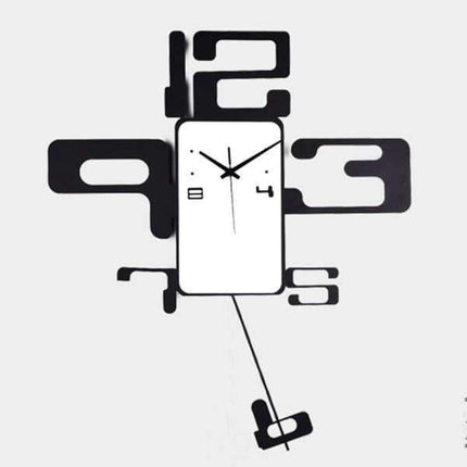 Stor abstrakt väggklocka med pendel