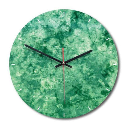 Väggklocka med grön marmor effekt