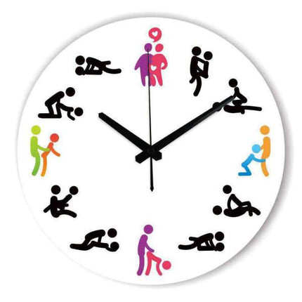 Rolig färgglad väggklocka med Kamasutra