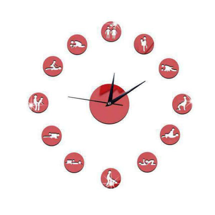 Röd DIY väggklocka klistermärken Kamasutra