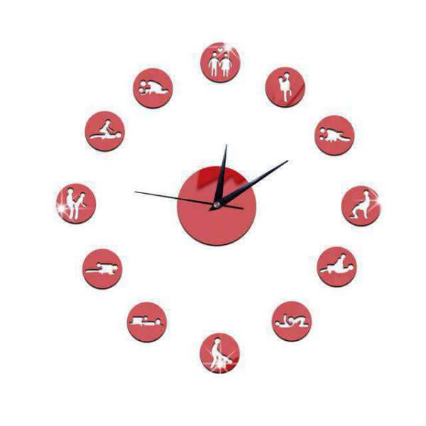 Röd DIY väggklocka klistermärken Kamasutra
