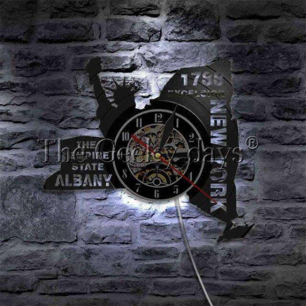 Väggklocka New York delstat vinyl