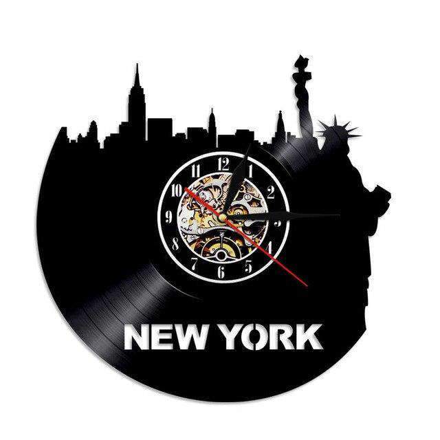 Vinyl väggklocka New York stad