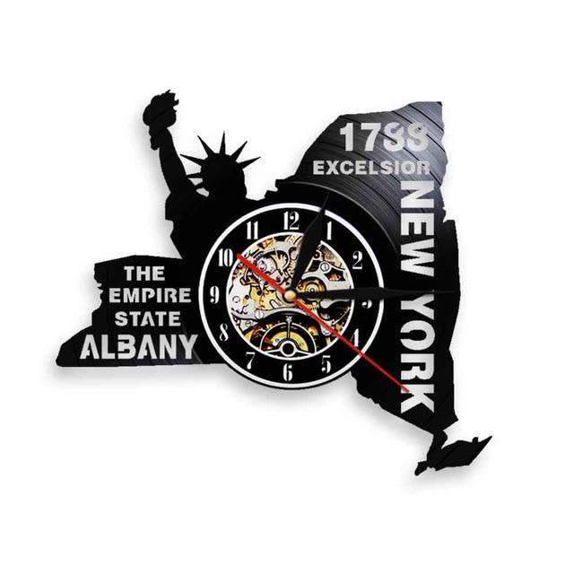 Unik New York väggklocka vinylskiva