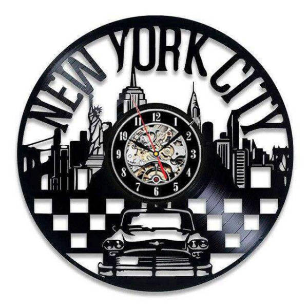 Väggklocka New York taxi vinyl design