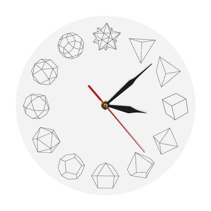 Minimalistisk väggklocka med geometriska former