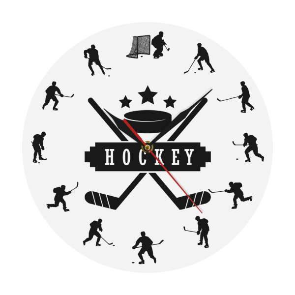 Väggklocka med ishockeytema för sportfantast