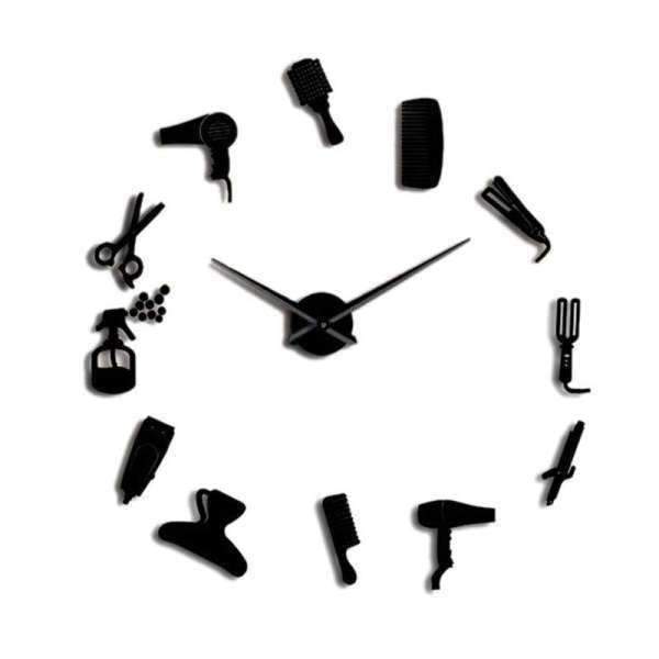 Väggklocka med klistermärken för barberarsalong