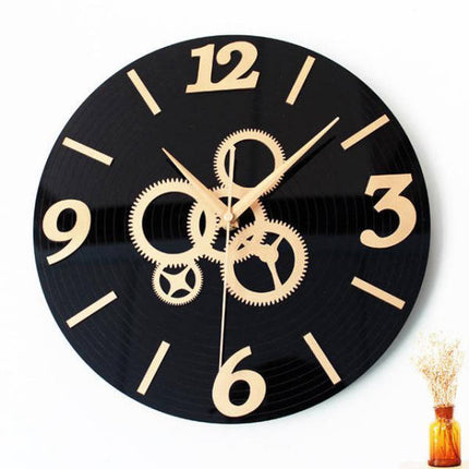 Väggklocka Industriell Design med Kugghjul