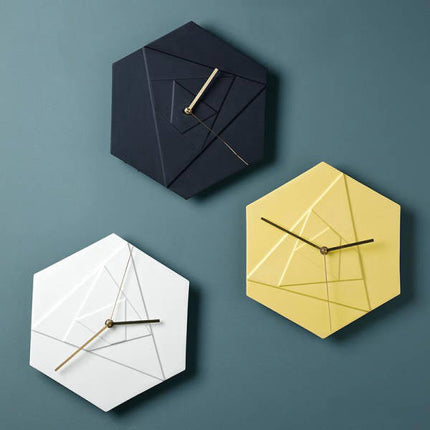Hexagon Väggklocka 3D Skandinavisk Design