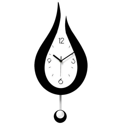 Design väggklocka med pendel droppform