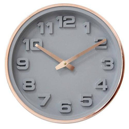 Grå Väggklocka med 3D-siffror