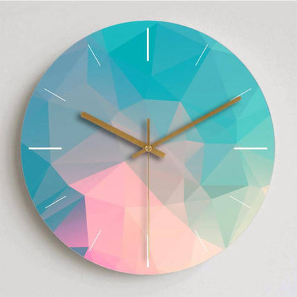 Modern Färgglad Väggklocka Geometrisk Design