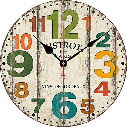 Väggklocka i fransk bistrostil vintage