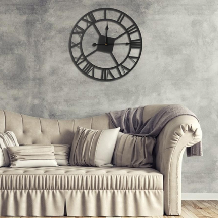 Stor väggklocka metall romerska siffror