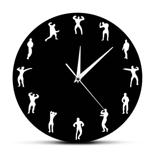 Rolig väggklocka för gym bodybuilding