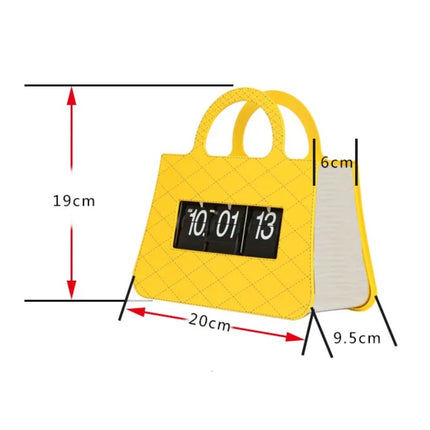 Flip-klocka designad som en handväska