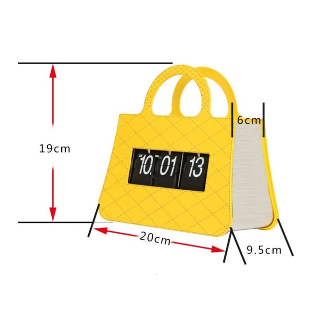 Flip-klocka designad som en handväska